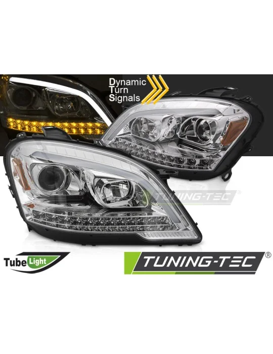 Phares à LED chromés pour Mercedes W164 ML Classe M (2009 - 2011)