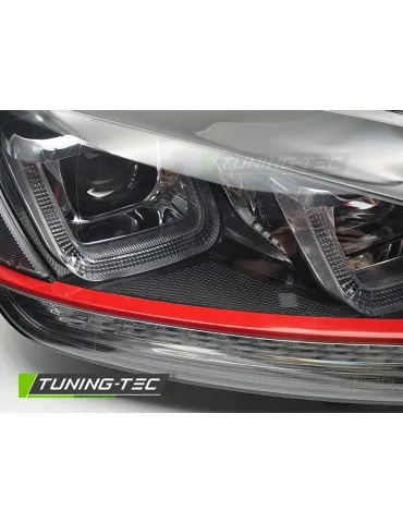 Phares noirs rouges pour VW GOLF 7 13-17