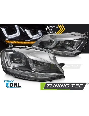 Phares noirs chromés pour VW GOLF 7 13-17