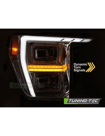 Phares à LED chromés pour FORD F150 MK14 20-23
