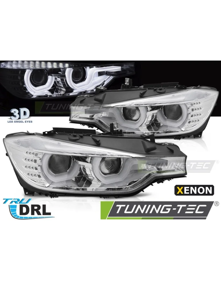 Phares au xénon chromés pour BMW F30/F31 10.11 05.15 HID