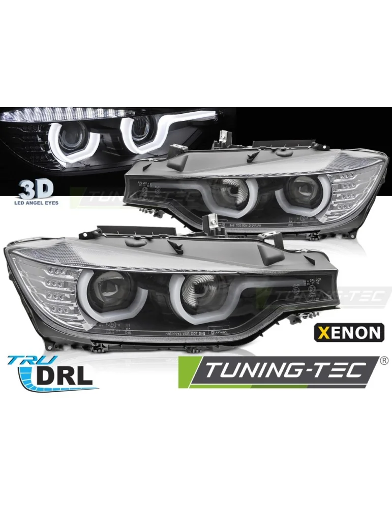 Phares au xénon noirs pour BMW F30/F31 10.11 05.15 HID