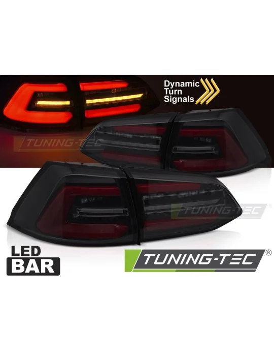 Feux arrière à LED noirs fumés rouges pour VW Golf 7 Break (2013 - 2017)