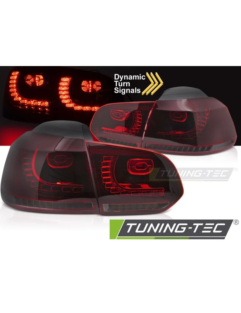 Feux arrière à LED fumés rouges pour VW GOLF 6 08-13