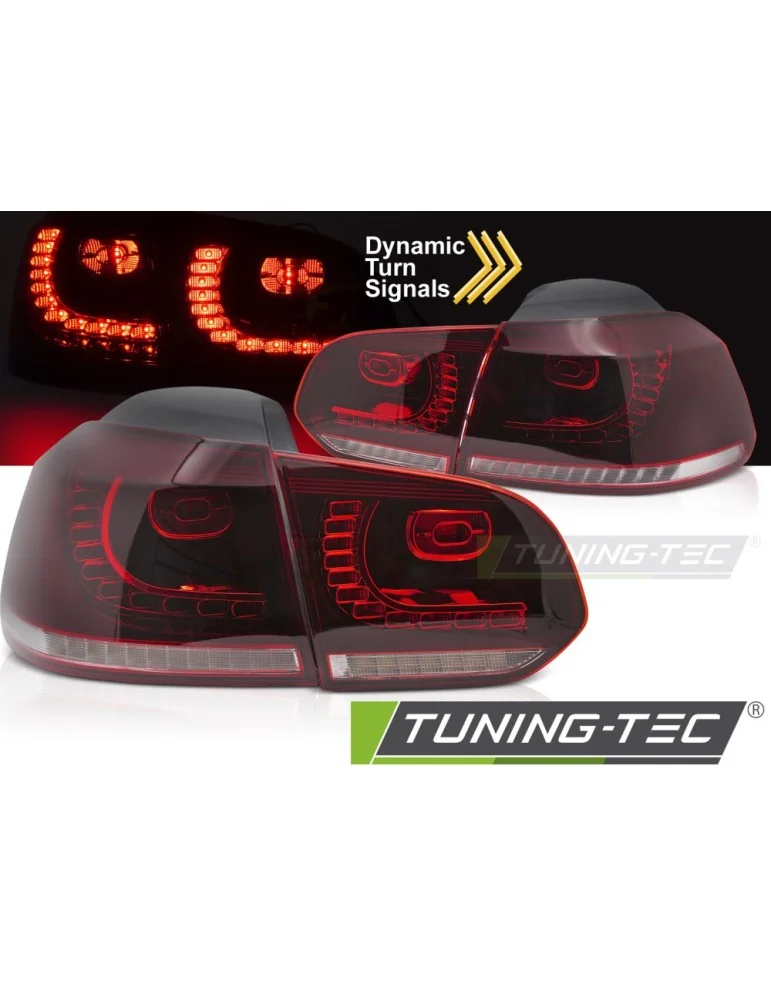 Feux arrière à LED rouges blancs pour VW GOLF 6 08-13