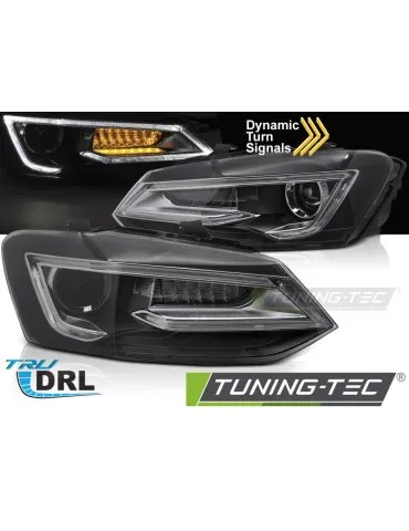 Phares à LED noirs pour VW POLO V 9-17