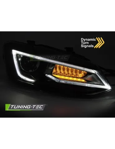 Phares à LED noirs pour VW POLO V 9-17