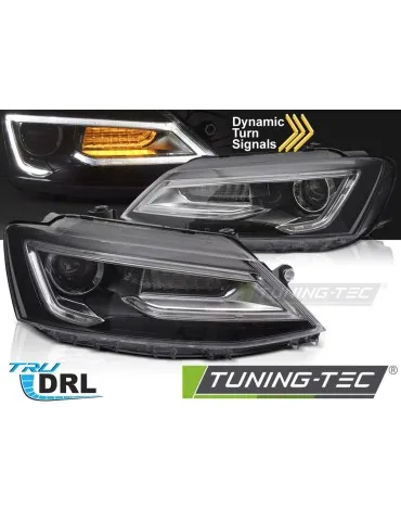 Phares halogène noirs pour VW JETTA VI 11-18