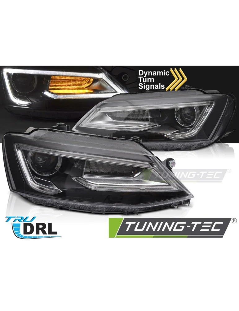 Phares halogène noirs pour VW JETTA VI 11-18