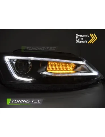 Phares halogène noirs pour VW JETTA VI 11-18