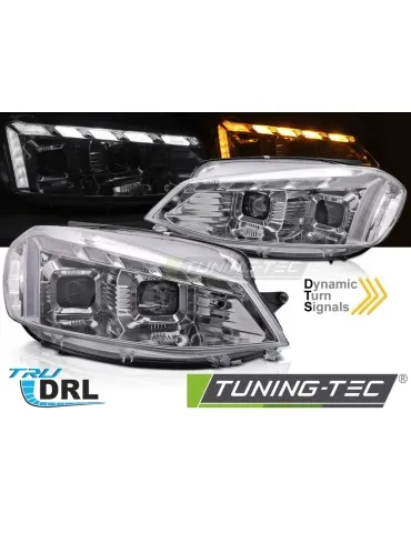 Phares à LED chromés pour VW GOLF 7 17-19