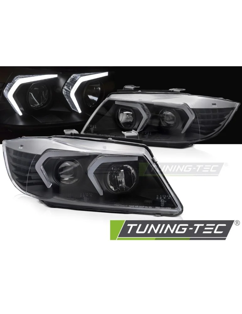 Phares à LED noirs pour BMW E90/E91 05-08