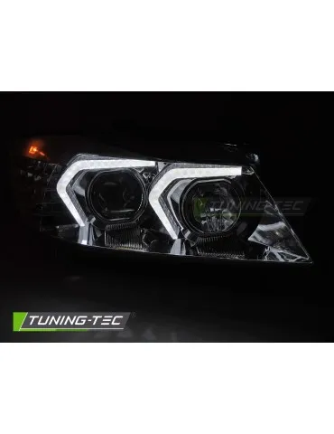 Phares à LED chromés pour BMW E90/E91 05-08