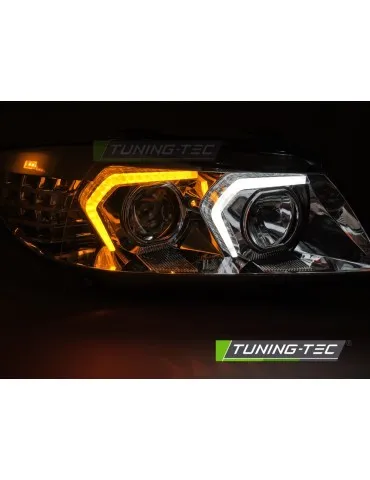 Phares à LED chromés pour BMW E90/E91 05-08