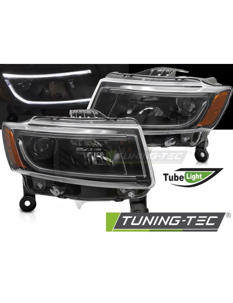 Phares à LED noirs pour CHRYSLER JEEP GRAND CHEROKEE 14-16