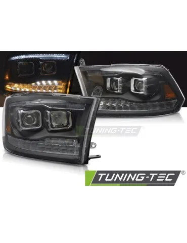 Phares à LED noirs pour DODGE RAM 09-18 DOUBLE