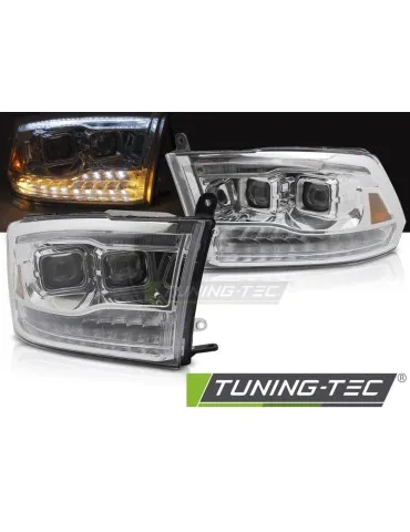 Phares à LED chromés pour DODGE RAM 09-18 DOUBLE