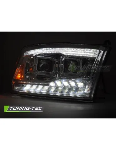Phares à LED chromés pour DODGE RAM 09-18 DOUBLE