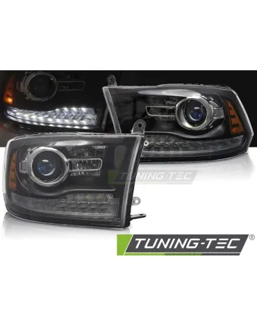 Phares à LED noirs pour DODGE RAM 09-18