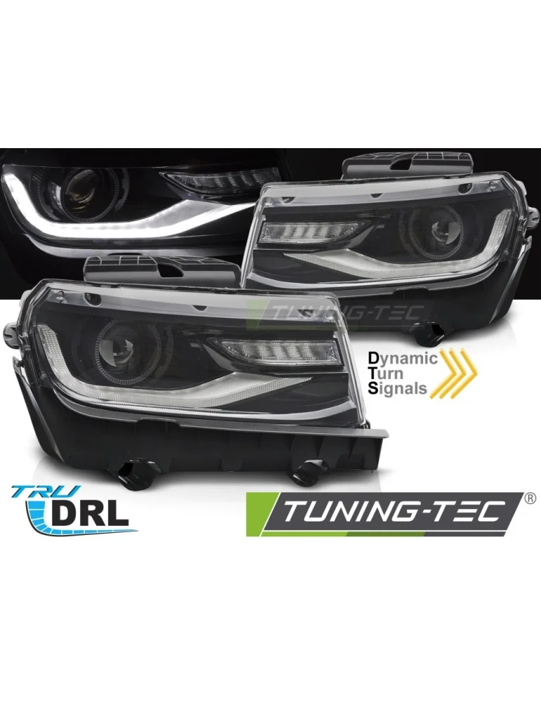 Phares à LED noirs pour CHEVROLET CAMARO 13-15