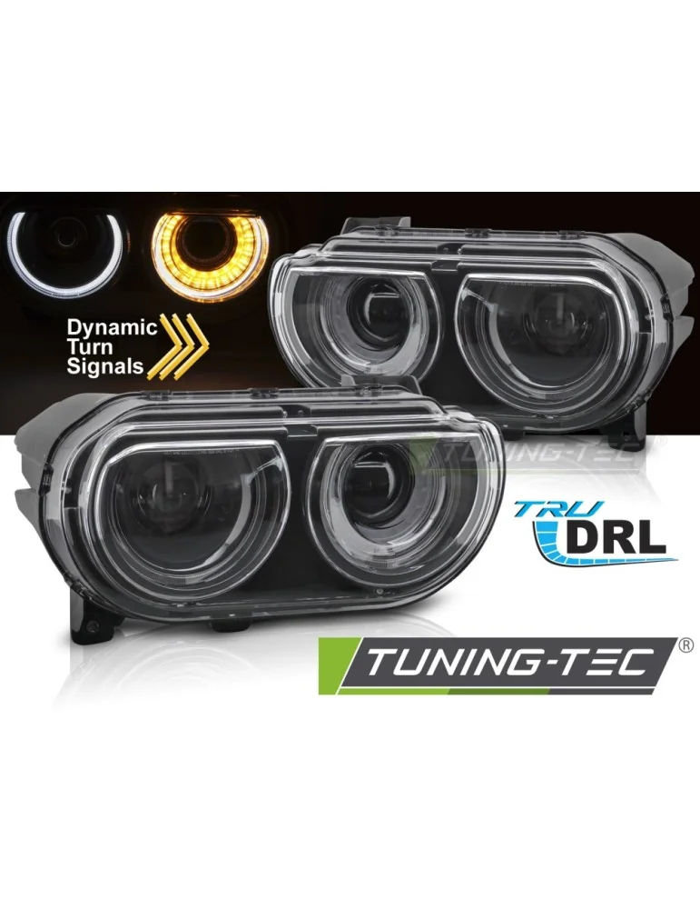 Phares noirs pour DODGE CHALLENGER 08-14