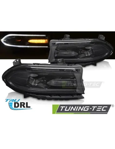 Phares à LED noirs pour DODGE CHARGER 14-23