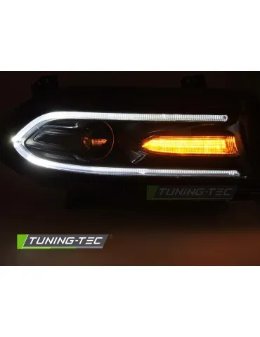 Phares à LED noirs pour DODGE CHARGER 14-23