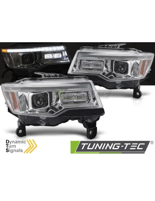 Phares à LED chromés pour Chrysler Jeep Grand Cherokee (2014 - 2021)