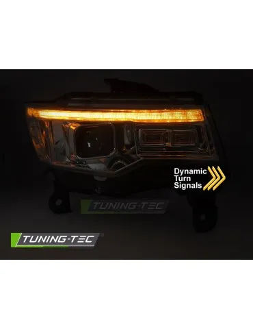 Phares à LED chromés pour CHRYSLER JEEP GRAND CHEROKEE 14-21