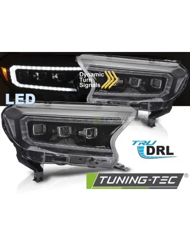 Phares Full LED noirs pour FORD RANGER V 16-22