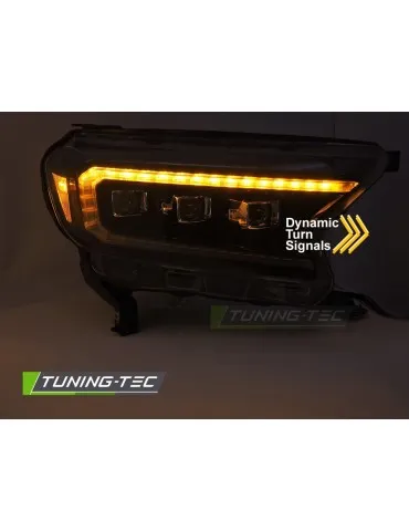Phares Full LED noirs pour FORD RANGER V 16-22