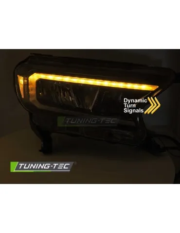 Phares Full LED noirs pour FORD RANGER V 16-22