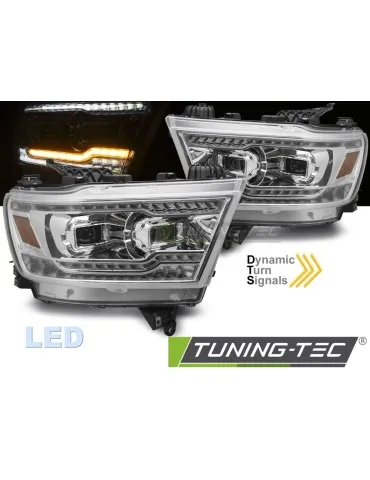 Phares Full LED chromés pour DODGE RAM 19-22