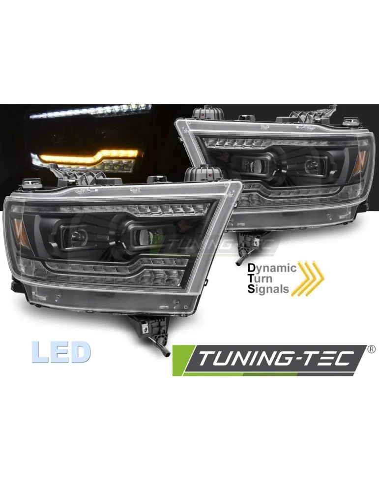 Phares Full LED noirs pour DODGE RAM 19-22