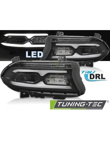 Phares Full LED noirs pour DODGE CHARGER 14-23