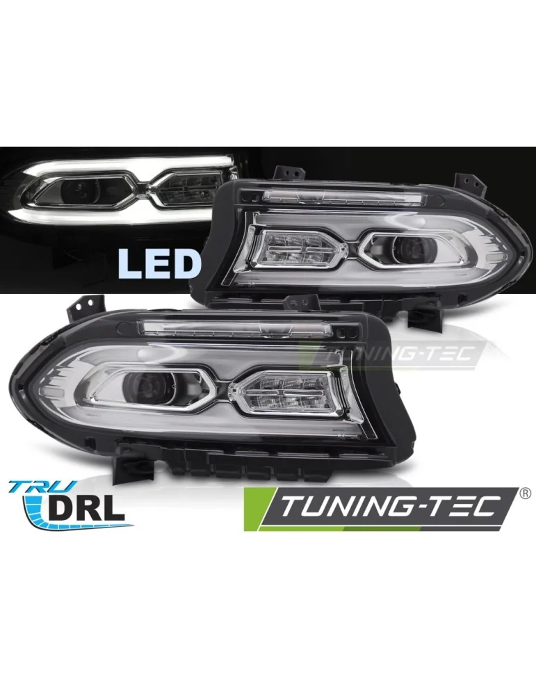 Phares Full LED chromés pour DODGE CHARGER 14-23