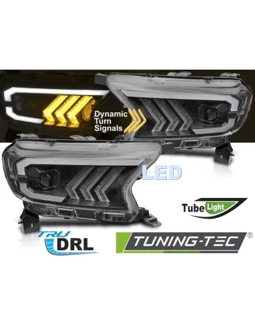 Phares Full LED noirs pour FORD RANGER V 16-22