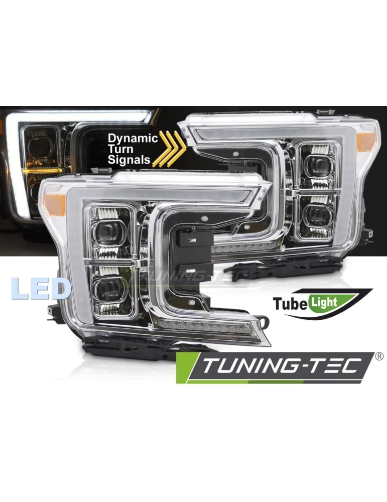Phares Full LED chromés pour FORD F150 MK13 17-20