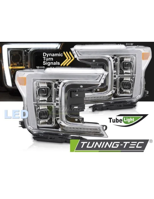 Phares tout LED chromés pour Ford F150 MK13 (2017 - 2020)