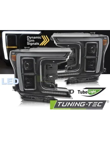 Phares Full LED noirs pour FORD F150 MK13 17-20