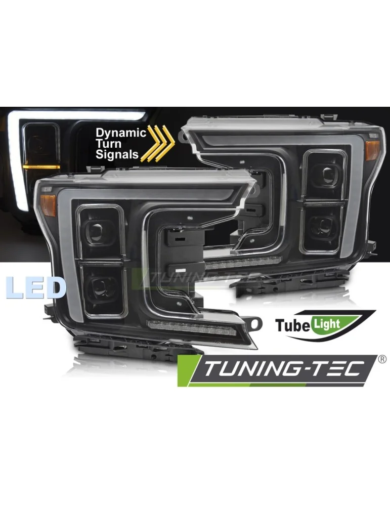 Phares Full LED noirs pour FORD F150 MK13 17-20