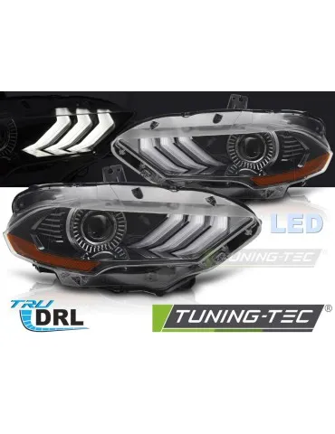 Phares Full LED noirs pour FORD MUSTANG 18-21