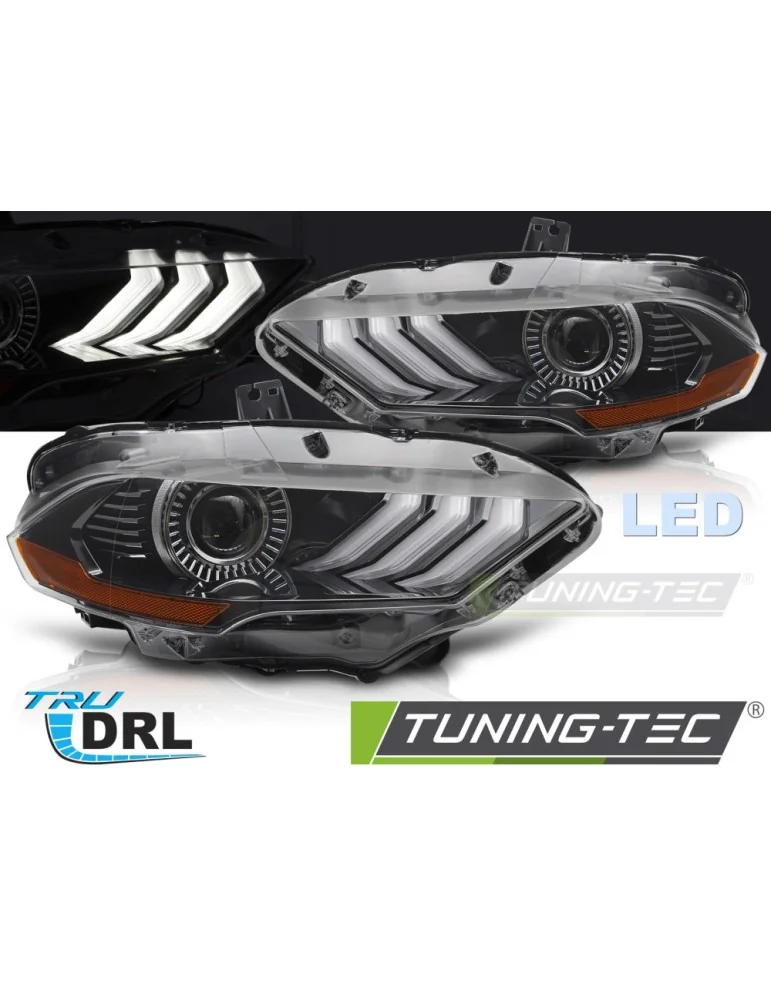 Phares Full LED noirs pour FORD MUSTANG 18-21