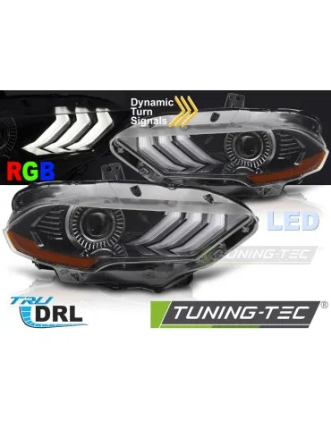 Phares Full LED noirs pour FORD MUSTANG 18-21