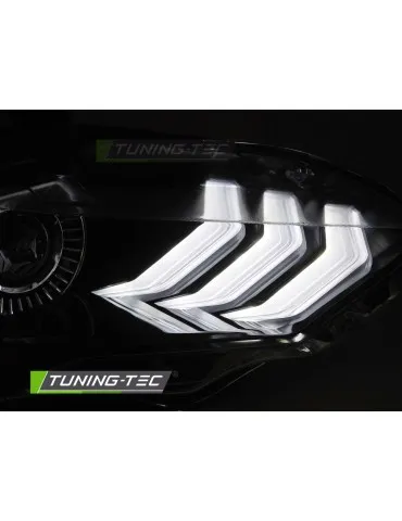 Phares Full LED noirs pour FORD MUSTANG 18-21