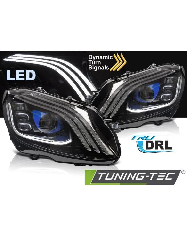 Phares Full LED noirs pour MERCEDES W205 14-21