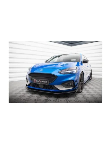 Flaps de lame avant Racing Durability en ABS Maxton Design pour Ford Focus IV ST / ST-Line (depuis 2018) noir brillant