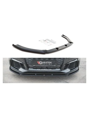 Lame de pare-chocs avant v.4 Maxton Design pour Audi RS3 8V Sportback restylée (depuis 2017) noir brillant