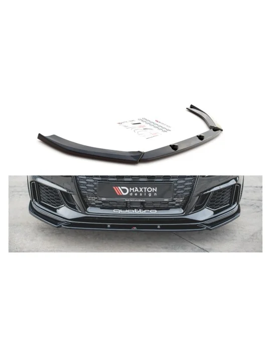 Lame de pare-chocs avant Maxton Design pour Audi RS3 8V Sportback restylée noir brillant, vue d'ensemble de la pièce