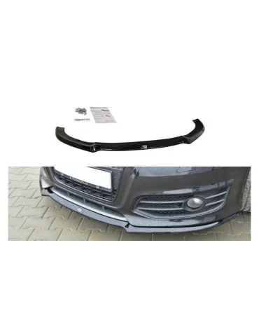 Lame de pare-chocs avant v.1 en ABS Maxton Design pour Audi S3 8P restylée (2009-2013) noir brillant